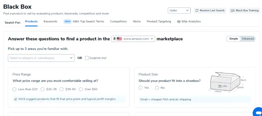 Apply Category and Price Point Filters