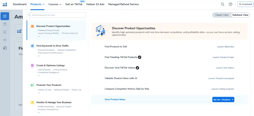Helium 10 Product Research