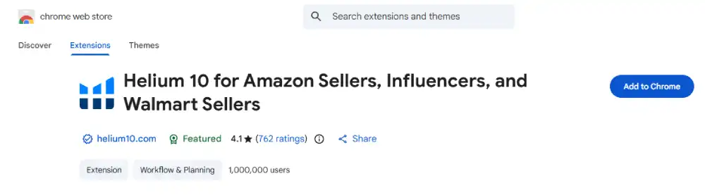 Helium 10’s Chrome Extension