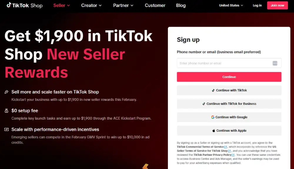 TikTok Shop Seller Account